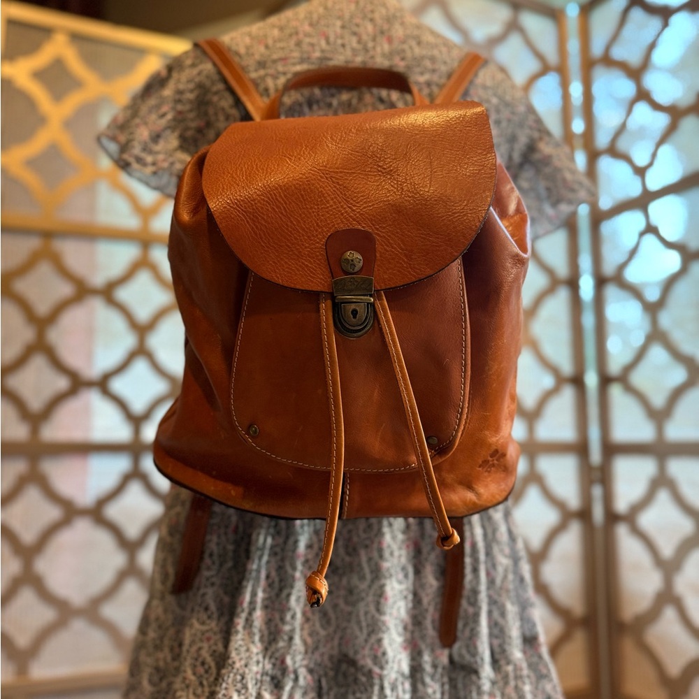 Patricia Nash Rich Brown Leather Backpack